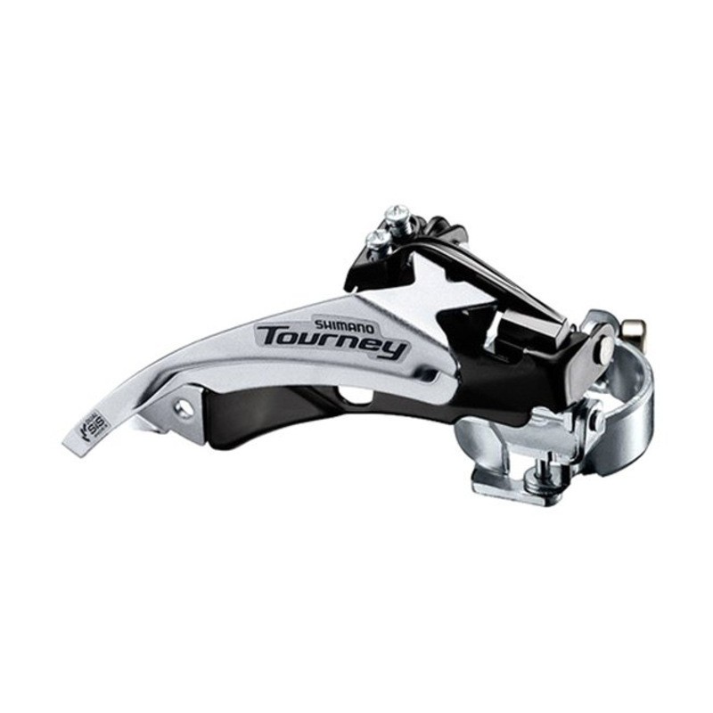 SCHIMBATOR FATA SHIMANO TOURNEY FD-TY500-TS3, TRIPLU, PT. 6/7 VIT. PE SPATE, TOP SWING, TRAGERE DUBLA, COLIER 34.9MM (INCL. ADAP