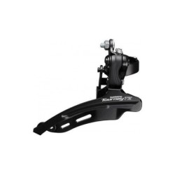 SCHIMBATOR FATA SHIMANO TOURNEY FD-TZ500-DS6, TRIPLU, PT. 6/7 VIT. PE SPATE, TRAGERE DE JOS, COLIER 31.8MM, PT. 42T, UNGHI CS 66