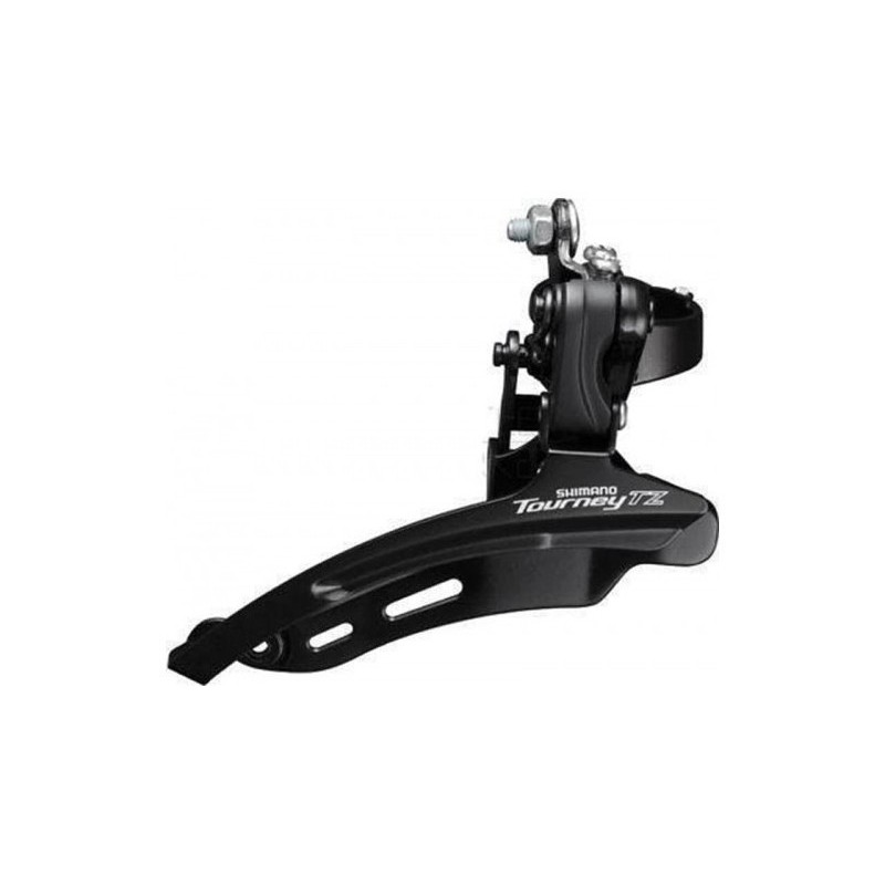SCHIMBATOR FATA SHIMANO TOURNEY FD-TZ500-DS6, TRIPLU, PT. 6/7 VIT. PE SPATE, TRAGERE DE JOS, COLIER 31.8MM, PT. 42T, UNGHI CS 66
