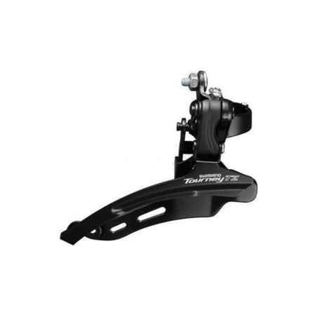 SCHIMBATOR FATA SHIMANO TOURNEY FD-TZ500-DS6, TRIPLU, PT. 6/7 VIT. PE SPATE, TRAGERE DE JOS, COLIER 31.8MM, PT. 42T, UNGHI CS 66